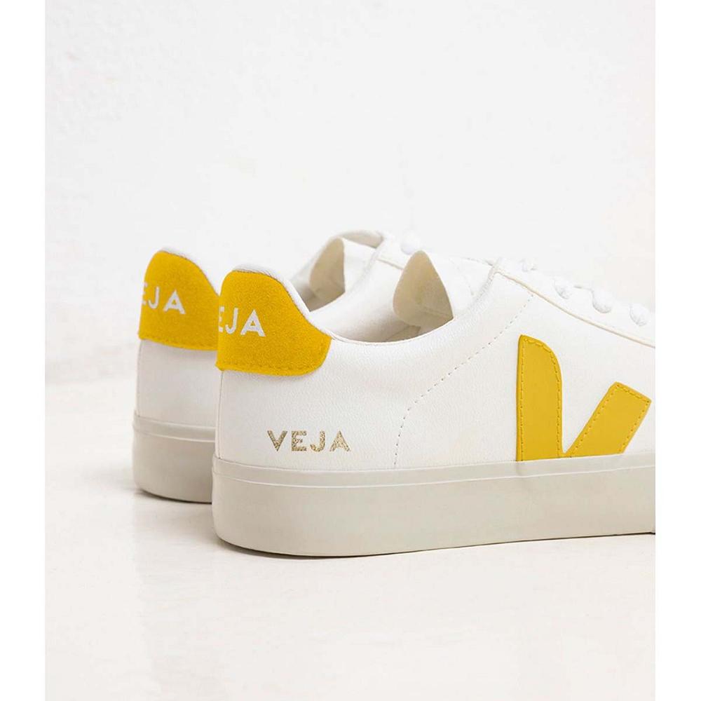 Men's Veja CAMPO CHROMEFREE Low Tops Sneakers White/Yellow | SG 205HAP